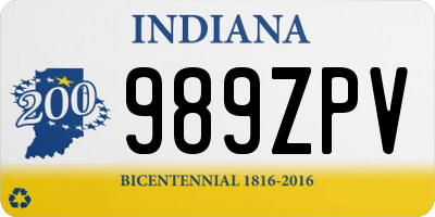 IN license plate 989ZPV