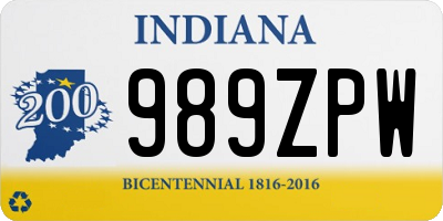 IN license plate 989ZPW