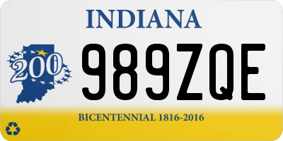 IN license plate 989ZQE