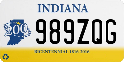 IN license plate 989ZQG