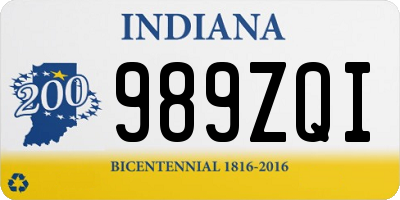 IN license plate 989ZQI