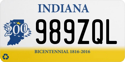 IN license plate 989ZQL