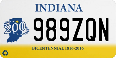 IN license plate 989ZQN