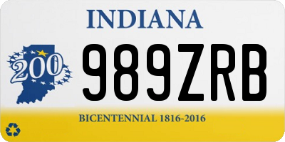 IN license plate 989ZRB