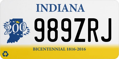 IN license plate 989ZRJ