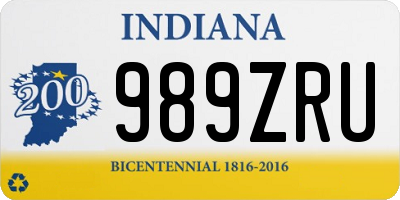 IN license plate 989ZRU