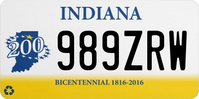 IN license plate 989ZRW