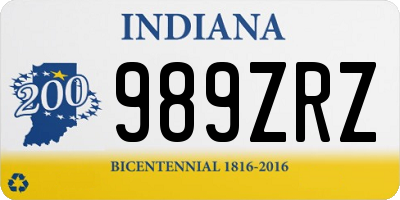 IN license plate 989ZRZ