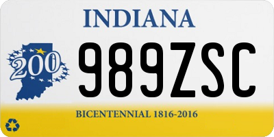 IN license plate 989ZSC