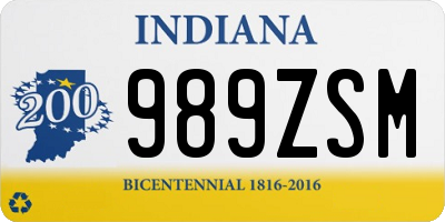 IN license plate 989ZSM