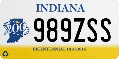 IN license plate 989ZSS