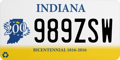 IN license plate 989ZSW