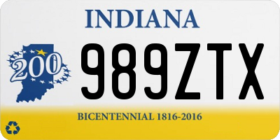 IN license plate 989ZTX