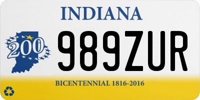 IN license plate 989ZUR