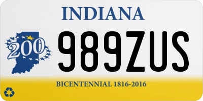 IN license plate 989ZUS