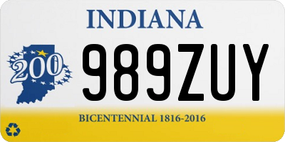 IN license plate 989ZUY