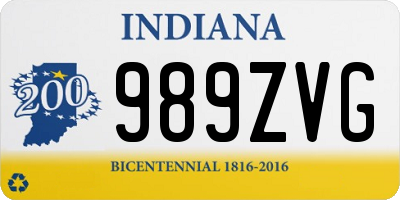 IN license plate 989ZVG