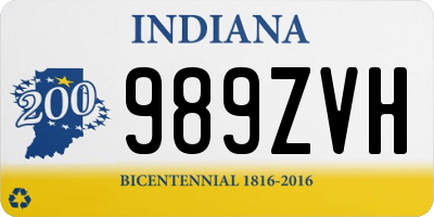 IN license plate 989ZVH