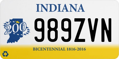 IN license plate 989ZVN