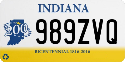 IN license plate 989ZVQ