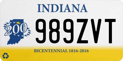 IN license plate 989ZVT