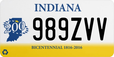 IN license plate 989ZVV