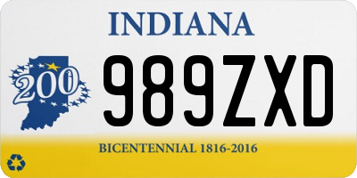 IN license plate 989ZXD