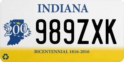 IN license plate 989ZXK