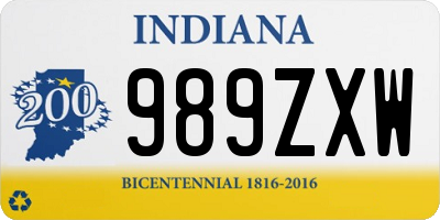 IN license plate 989ZXW