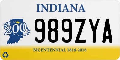 IN license plate 989ZYA