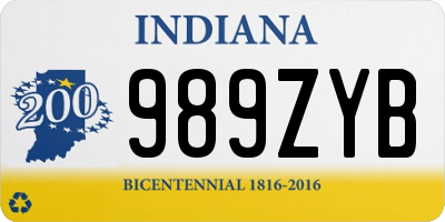 IN license plate 989ZYB