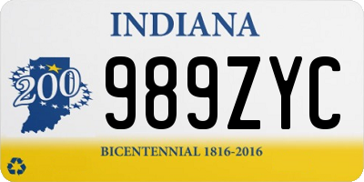 IN license plate 989ZYC