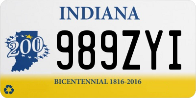 IN license plate 989ZYI