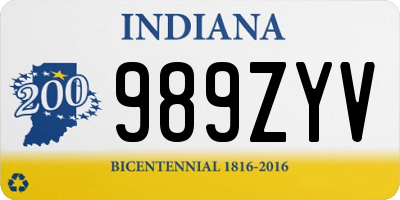 IN license plate 989ZYV