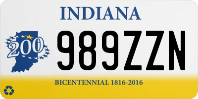 IN license plate 989ZZN