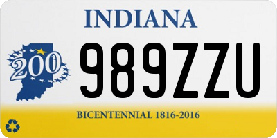 IN license plate 989ZZU