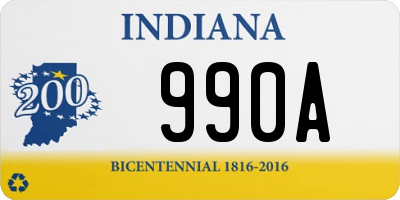 IN license plate 990A