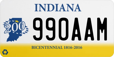 IN license plate 990AAM