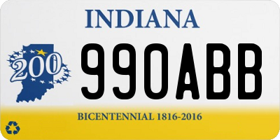 IN license plate 990ABB