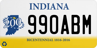 IN license plate 990ABM