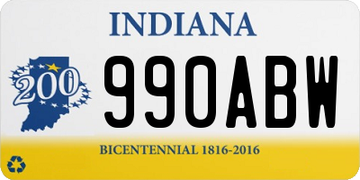 IN license plate 990ABW