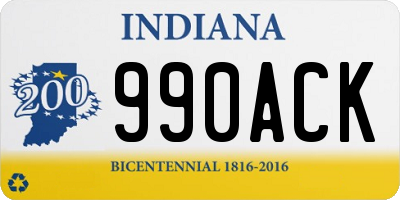 IN license plate 990ACK