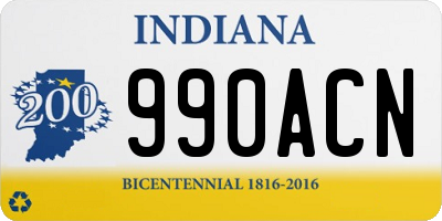 IN license plate 990ACN