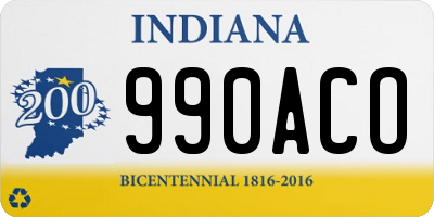 IN license plate 990ACO