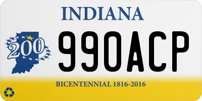 IN license plate 990ACP