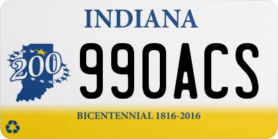 IN license plate 990ACS