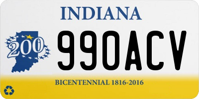 IN license plate 990ACV