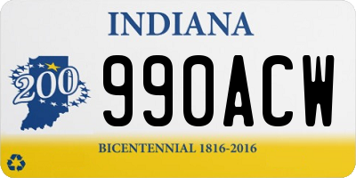 IN license plate 990ACW