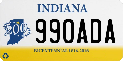 IN license plate 990ADA