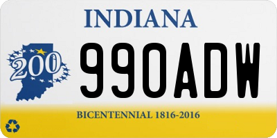 IN license plate 990ADW